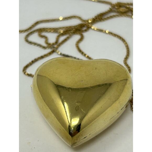 Vintage Marked 925 Italy Gold Vermeil Heart Necklace - Picture 12 of 12